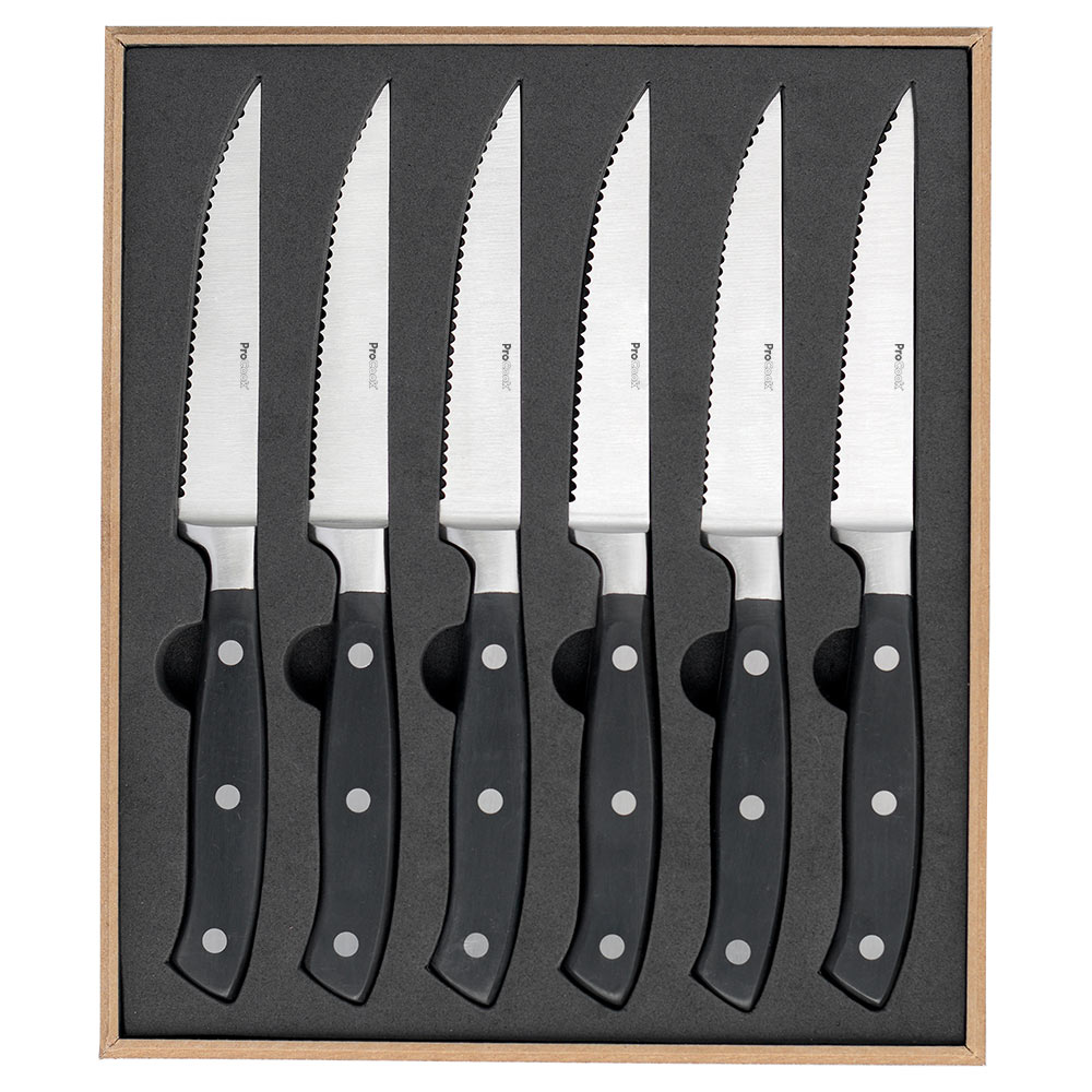 View 6 Piece Gourmet X30 Steak Knife Set Knives by ProCook information