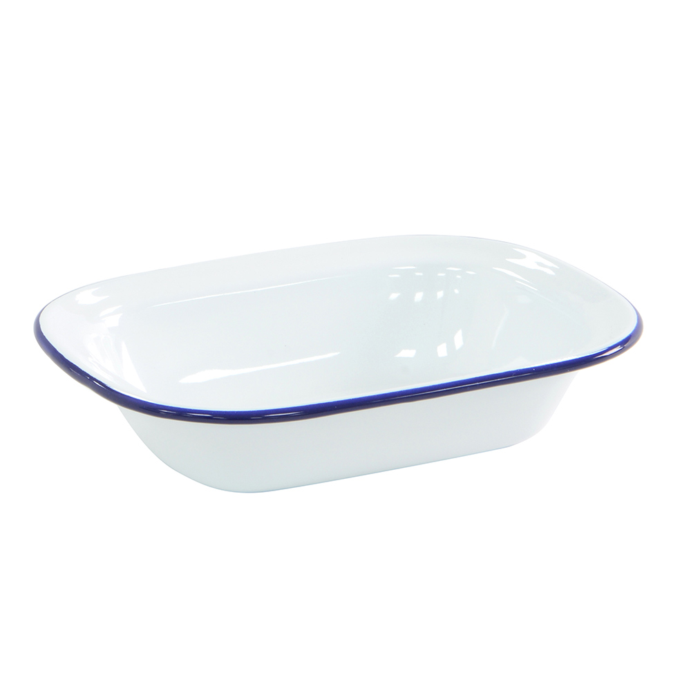 View 20cm Enamel Pie Dish Blue and White Bakeware by ProCook information