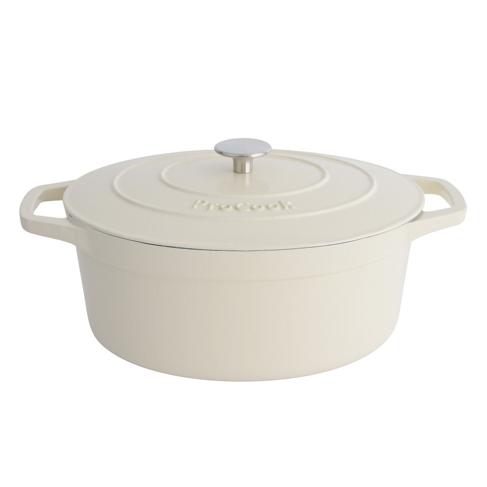 View Cream Oval Cast Iron Casserole Dish 61L Cookware by ProCook information