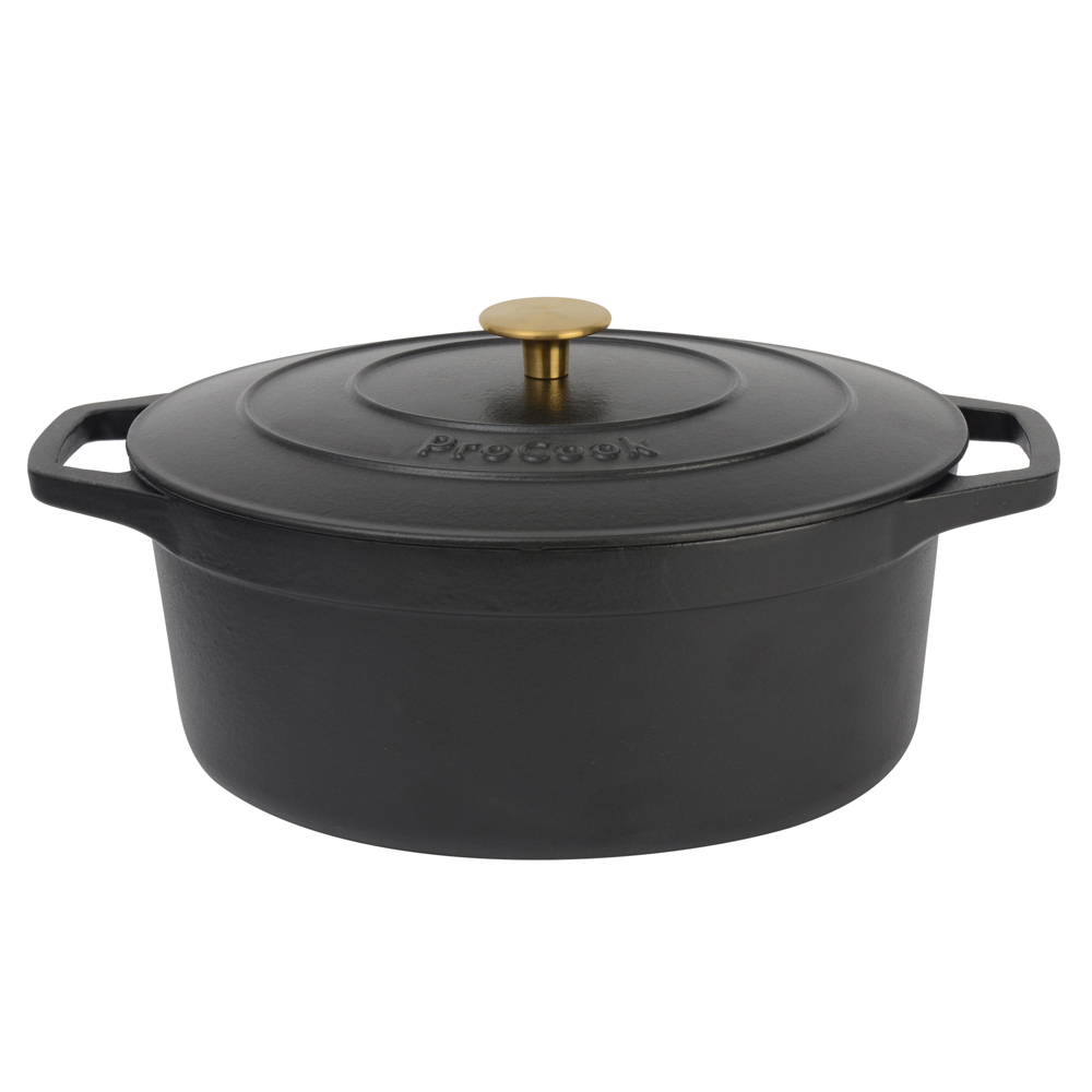 View Black Oval Cast Iron Casserole Dish 30cm Cookware by ProCook information