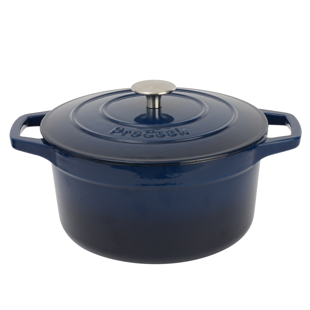 View Blue Cast Iron Casserole Dish 24cm Cookware by ProCook information