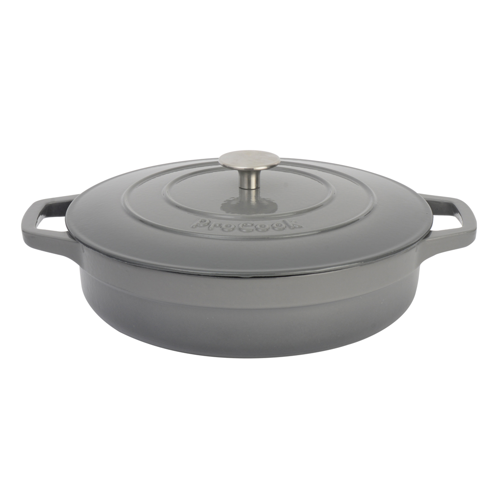 View Grey Cast Iron Shallow Casserole Dish 28cm Cookware by ProCook information