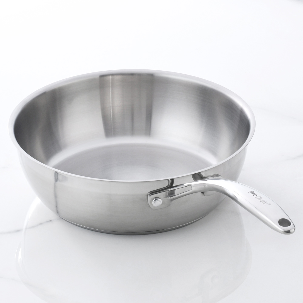View ProCook Professional Steel Cookware Uncoated Sauteuse Pan 28cm information
