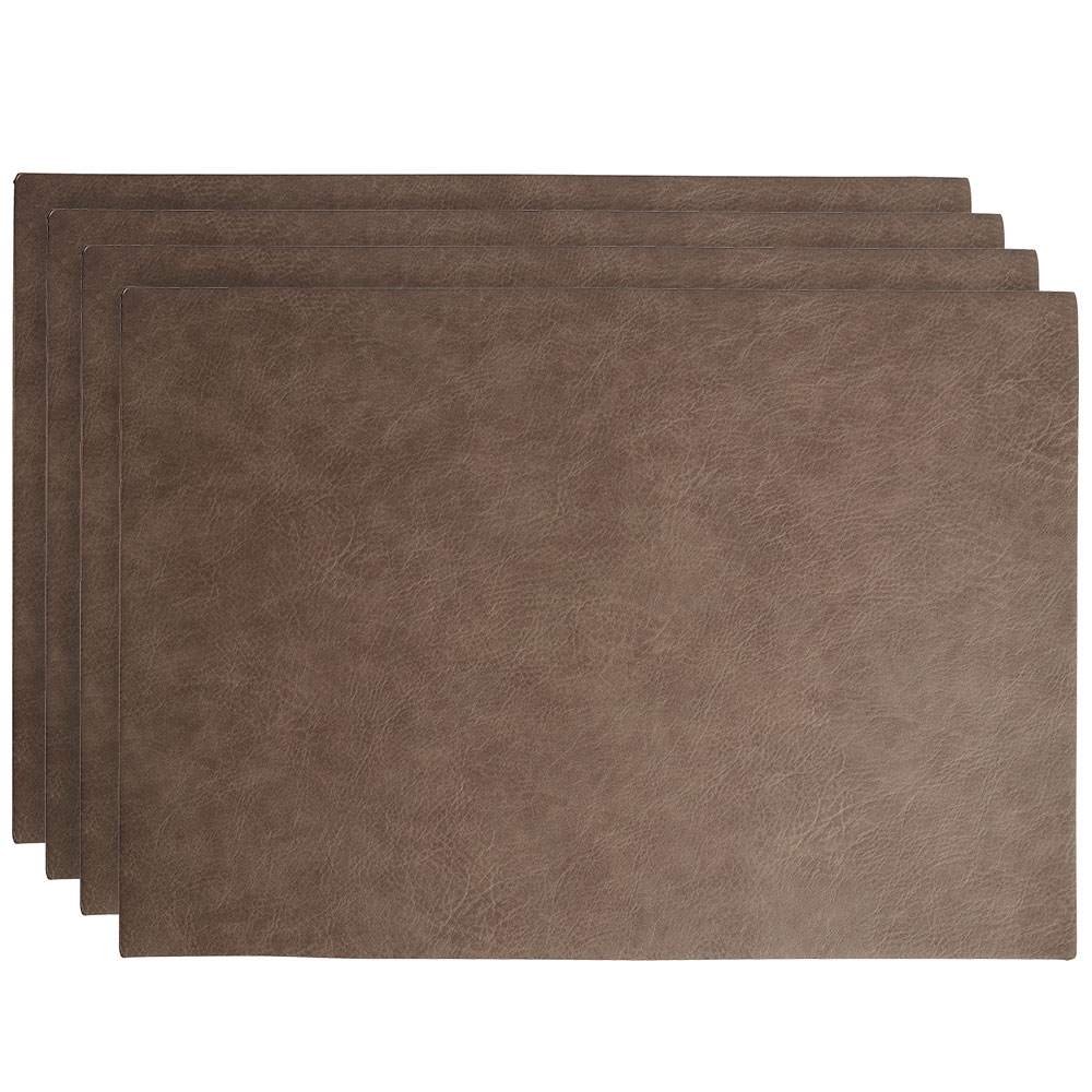 View 4 Tan Faux Leather Placemats Tableware by ProCook information