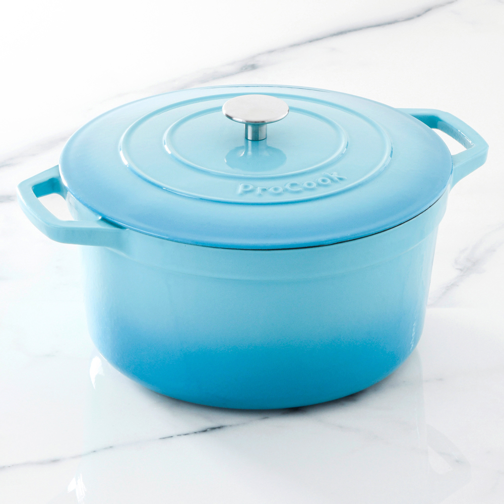 View Turquoise Cast Iron Casserole Dish 73L Cookware by ProCook information
