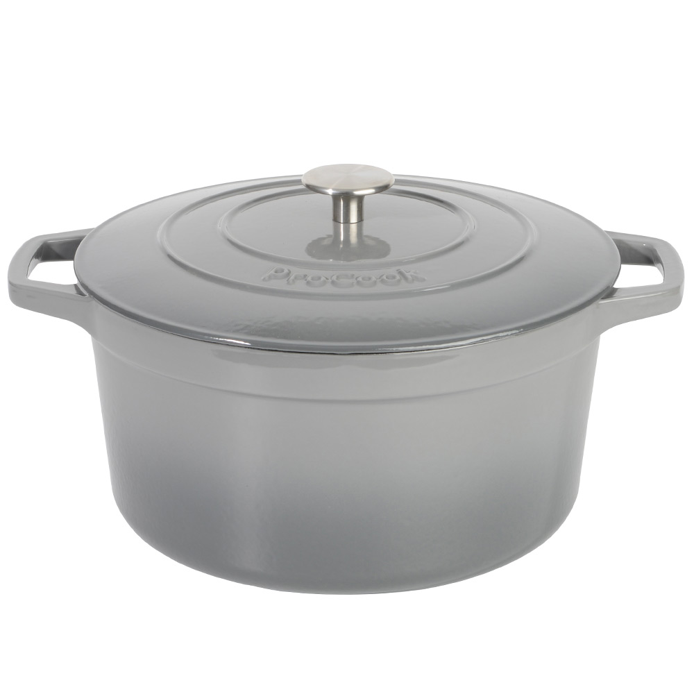 View Grey Cast Iron Casserole Dish 73L Cookware by ProCook information