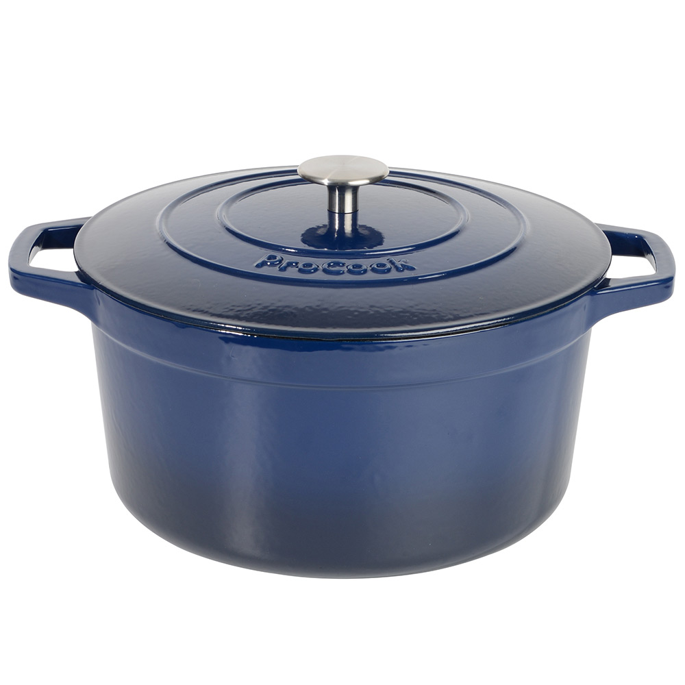 View Blue Cast Iron Casserole Dish 73L Cookware by ProCook information