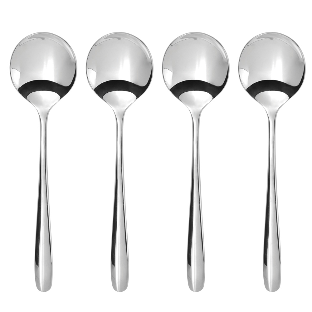 View 4 Piece Stainless Steel Soup Spoons 1810 Berkeley Cutlery by ProCook information