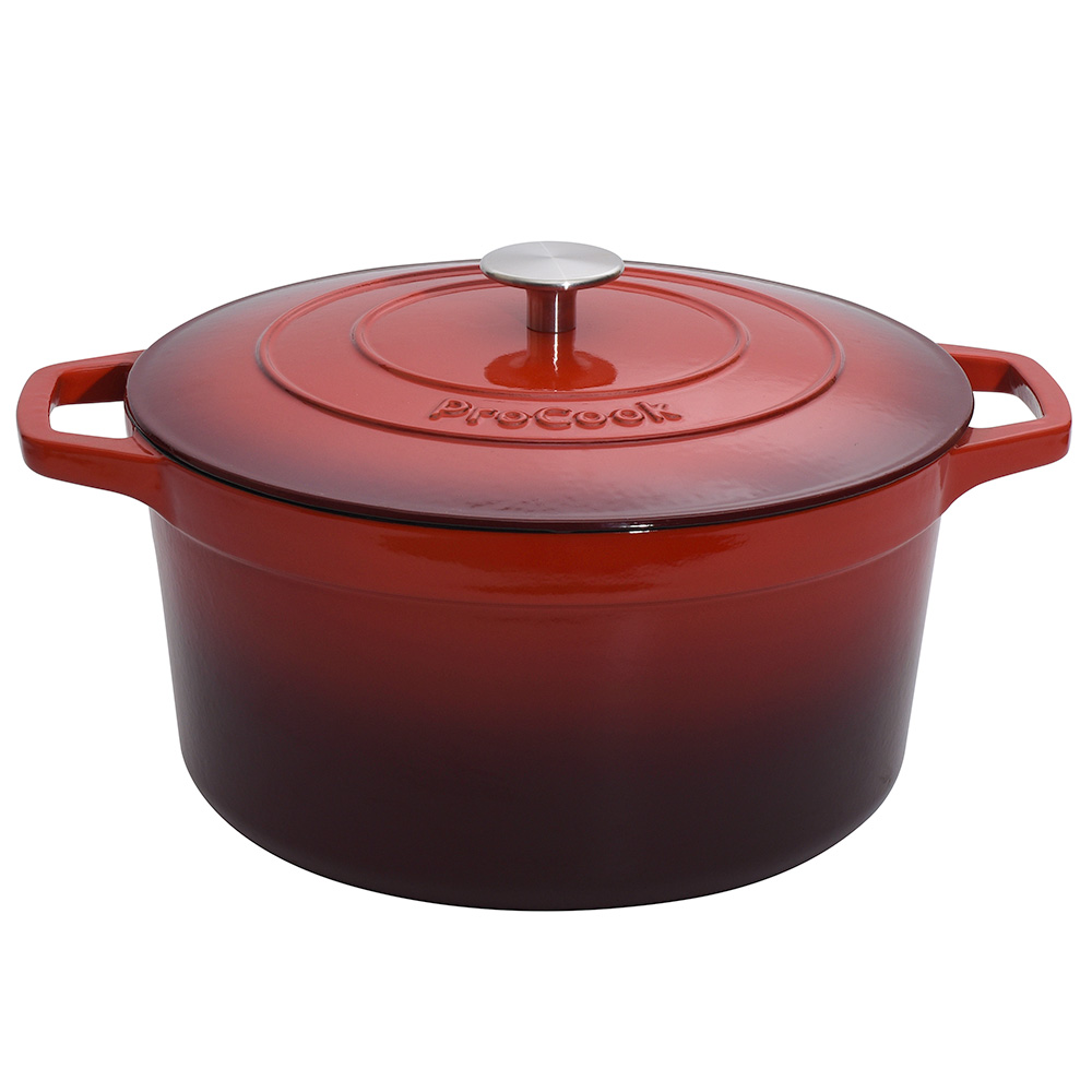View Red Cast Iron Casserole Dish 73L Cookware by ProCook information
