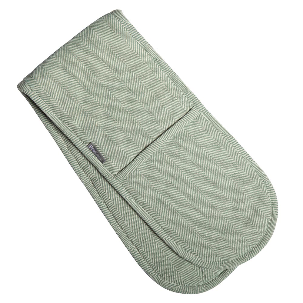 View Double Oven Glove Green and Grey Kitchen Tools By ProCook information