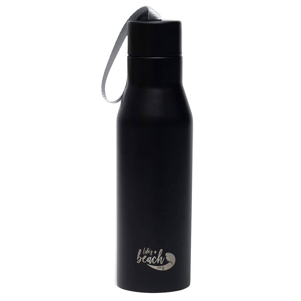View Lifes a Beach Stainless Steel Water Bottle Black Kitchenware by ProCook information