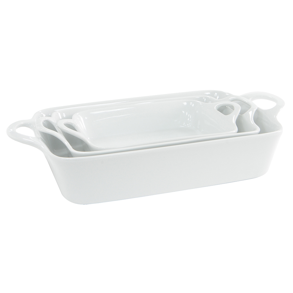 View 3 White Porcelain Oven Dishes Cookware by ProCook information