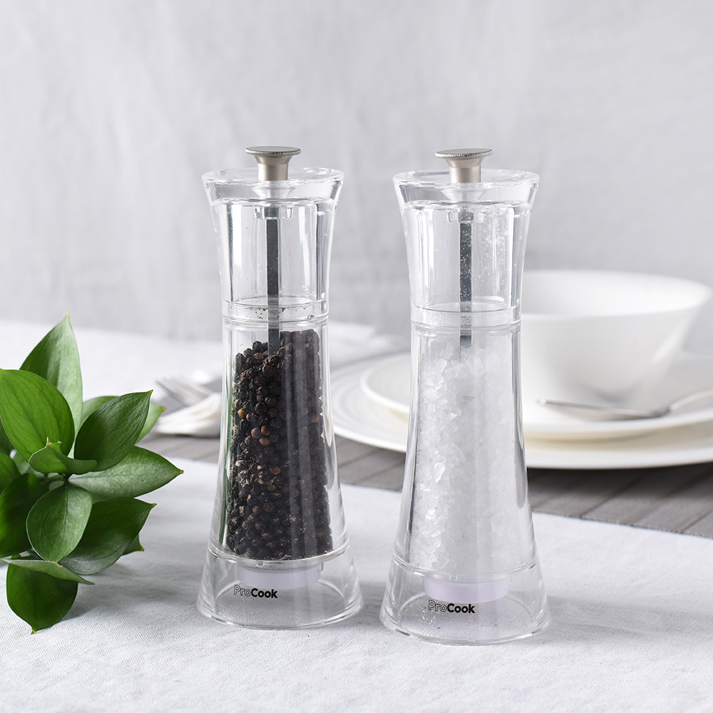 View Acrylic Salt Pepper Mill Set 18cm Tableware by ProCook information