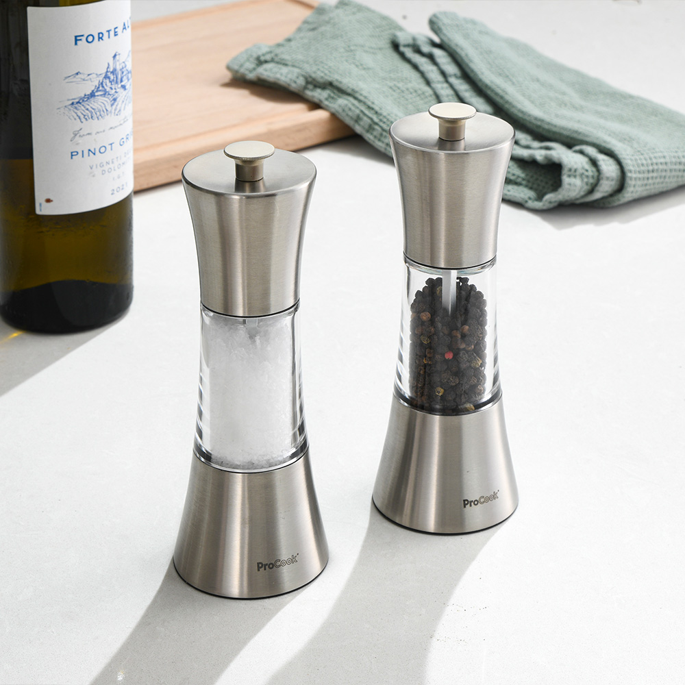 View Stainless Steel Salt Pepper Mill Set 18cm Tableware by ProCook information