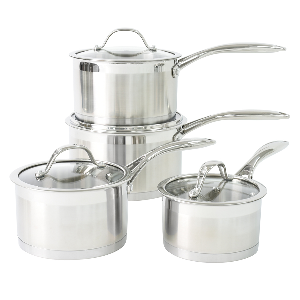 View ProCook Professional Steel Cookware Induction Saucepan Set 4 Piece information