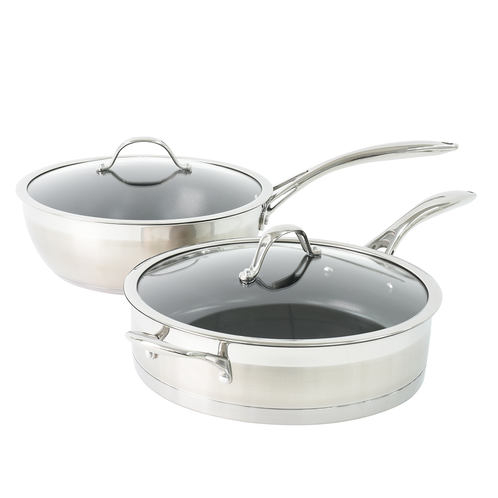 View ProCook Professional Stainless Steel Sauteuse Saute Pan Set with Lids information