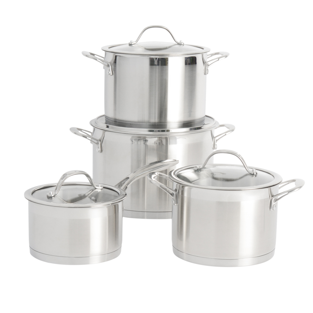 View ProCook Professional Steel Cookware Pots Pans Set 4 Piece information