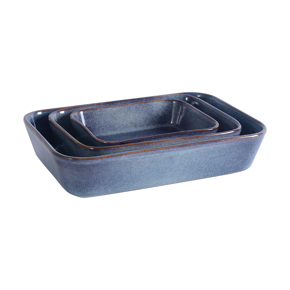 View 3 Blue Stoneware Oven Dishes Cookware by ProCook information