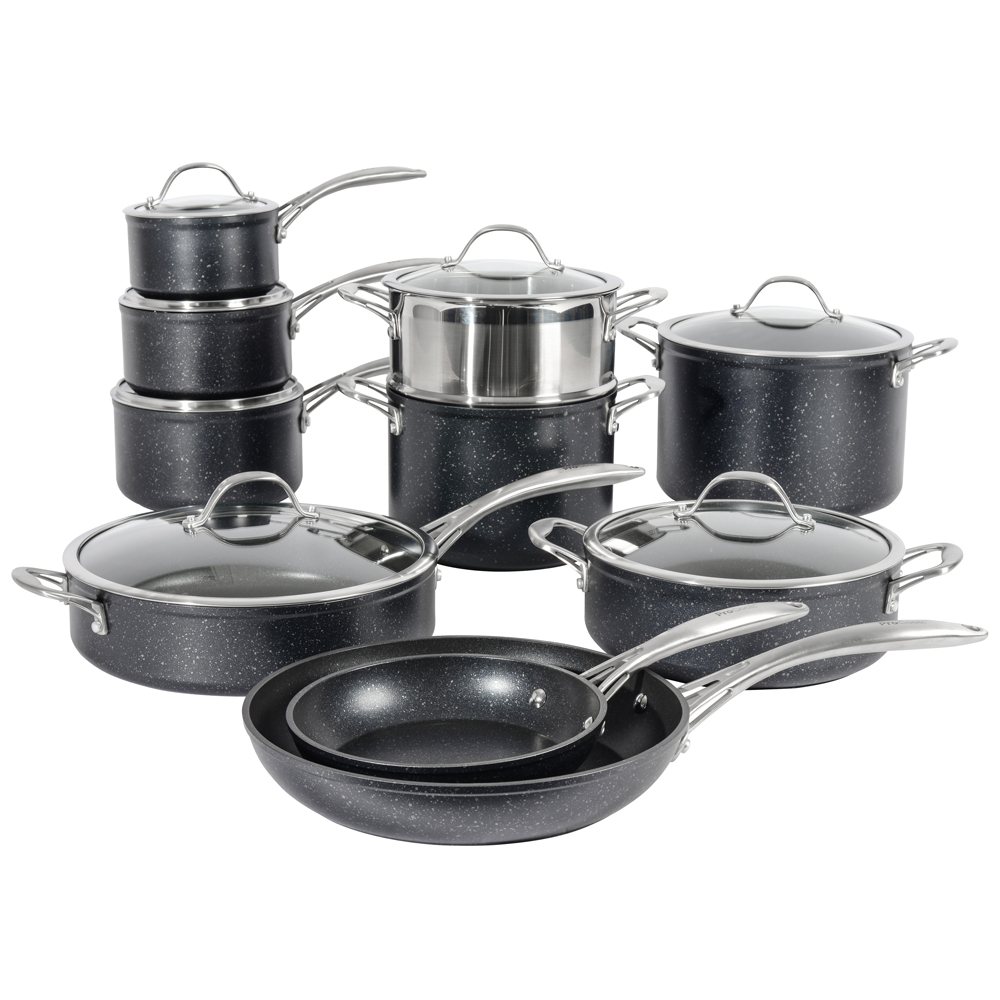 View ProCook Professional Granite Cookware Pots Pans Set 10 Piece information