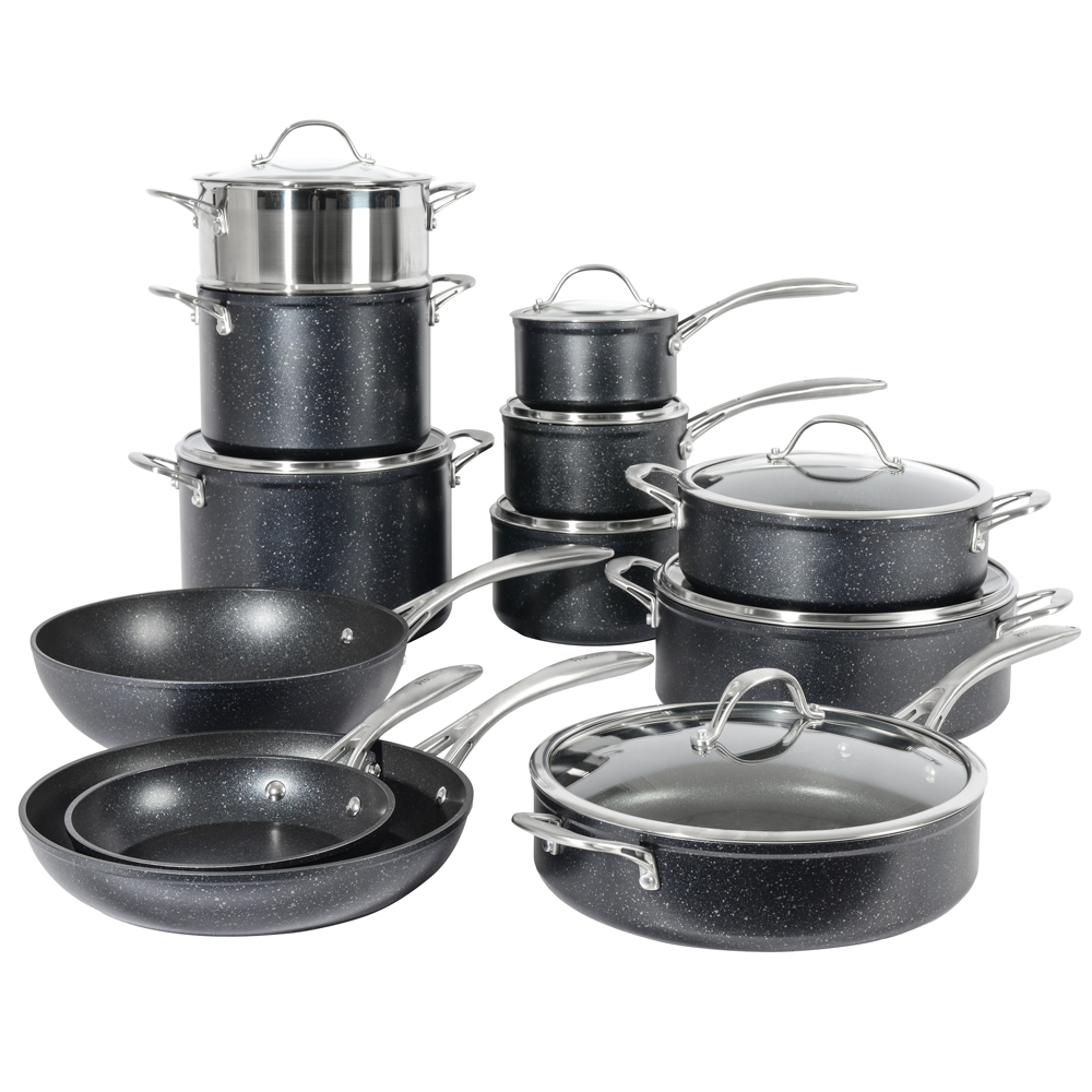 View 12 Piece NonStick Granite Pan Set Professional Cookware by ProCook information