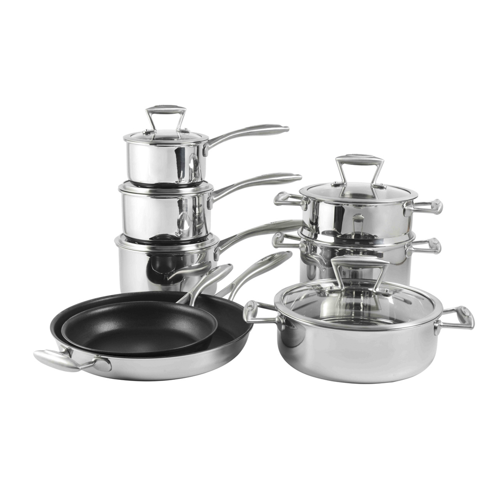 View ProCook Elite TriPly Cookware Induction Pots Pans Set 8 Piece information