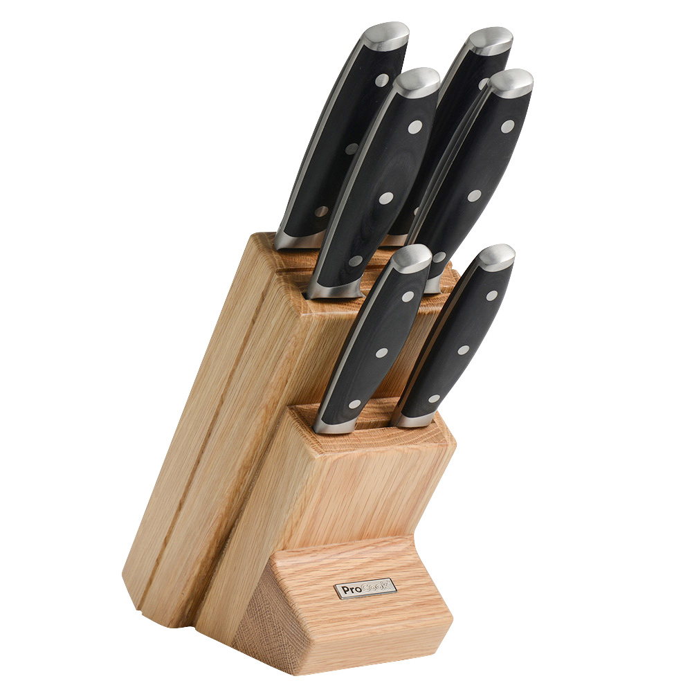 View 6 Piece Knife Set Wooden Block Elite AUS8 Knives by ProCook information