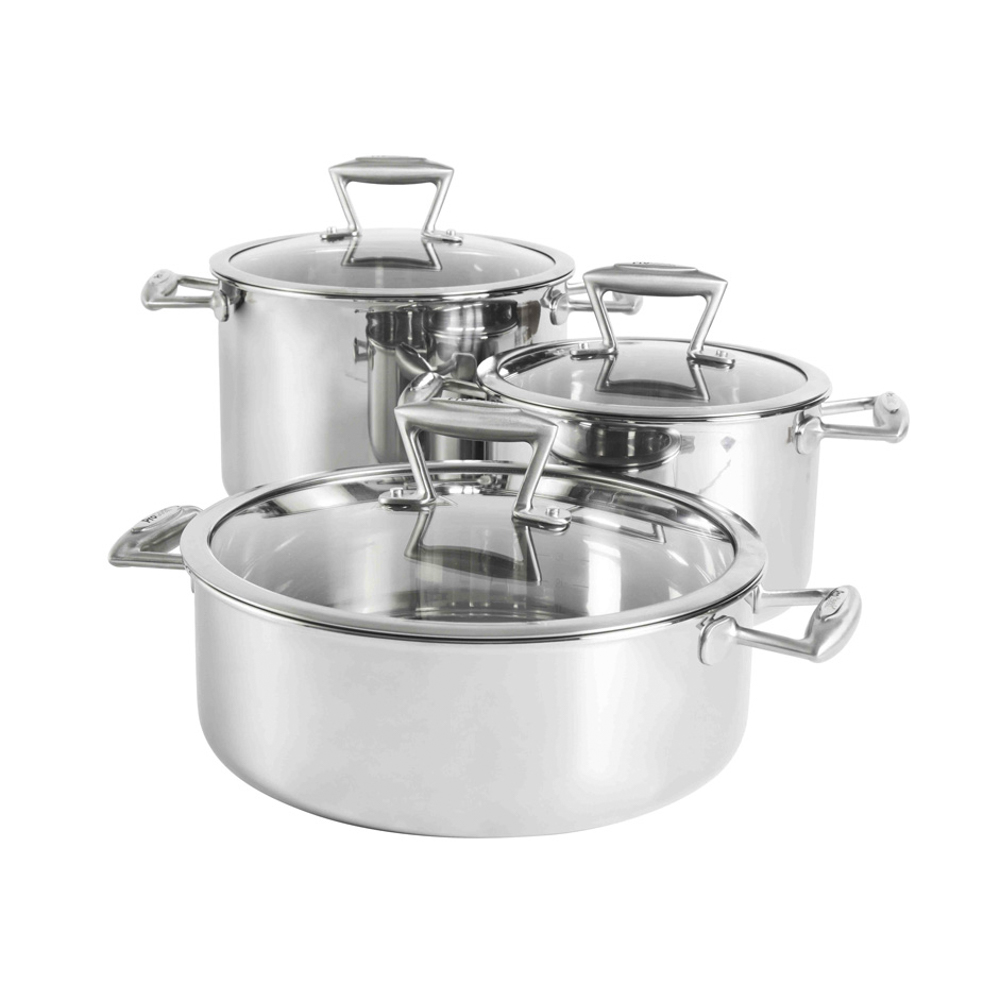 View ProCook Elite TriPly Cookware Induction Pots Pans Set 3 Piece information