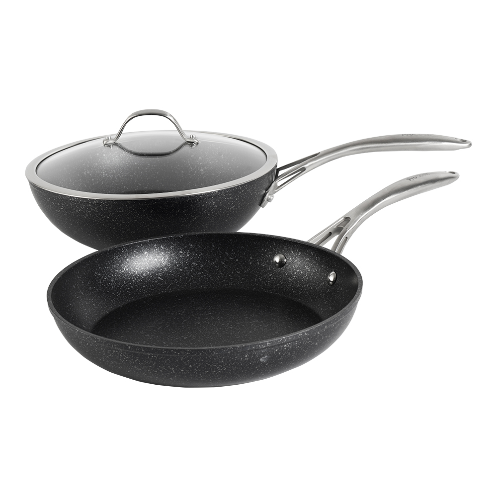 View ProCook Professional Granite Cookware Wok Frying Pan 2 PIece information