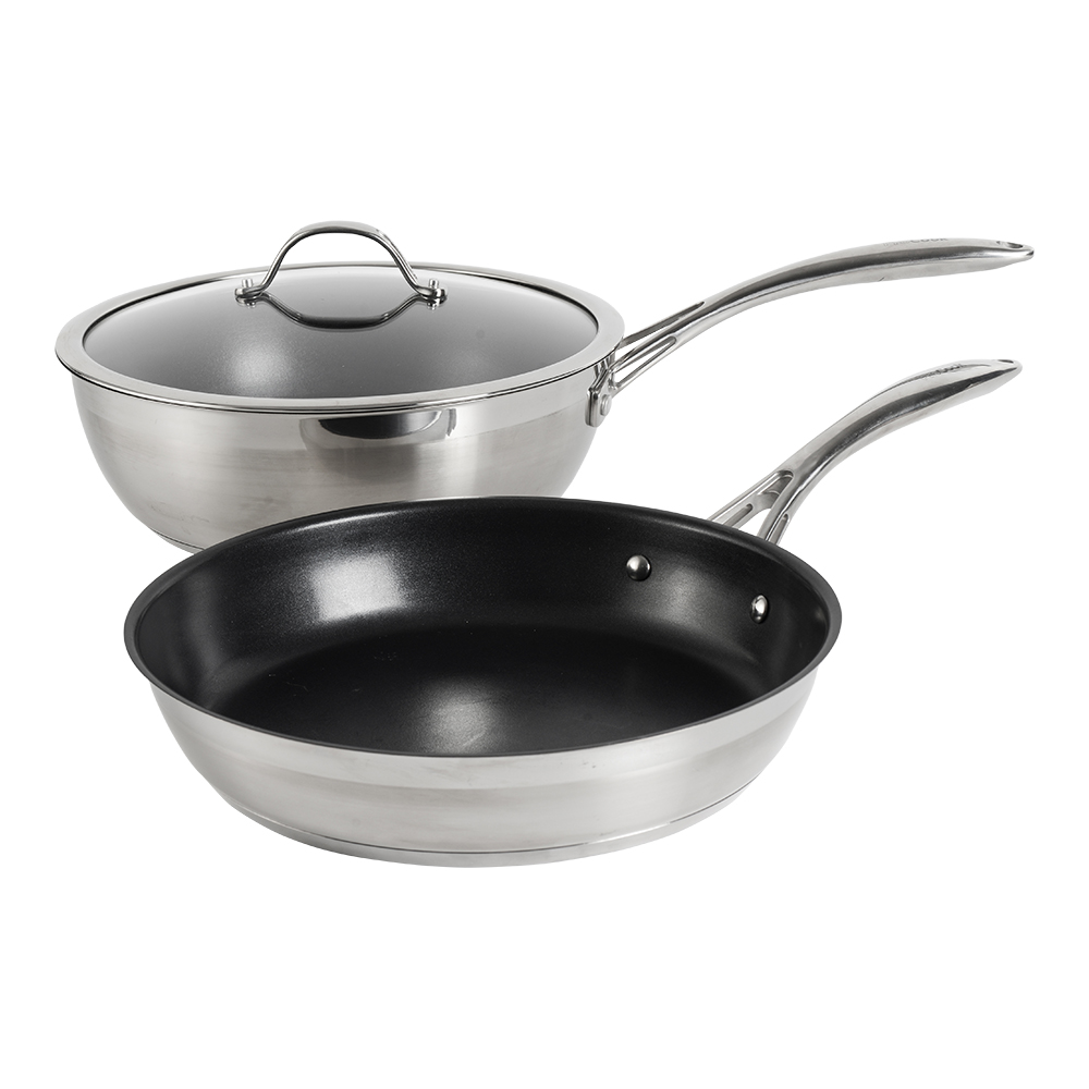 View ProCook Professional Stainless Steel Sauteuse Frying Pan Set information