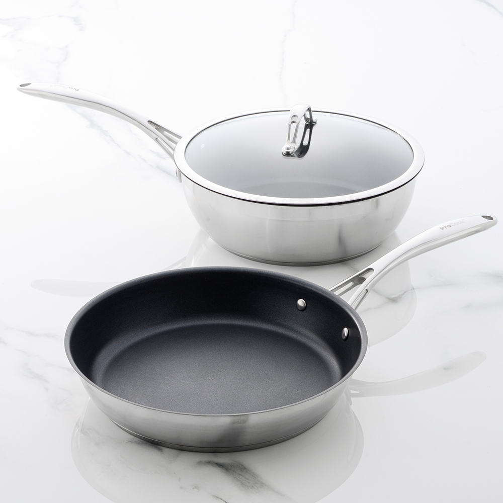 View ProCook Professional Steel Cookware Sauteuse Frying Pan 2 Piece information