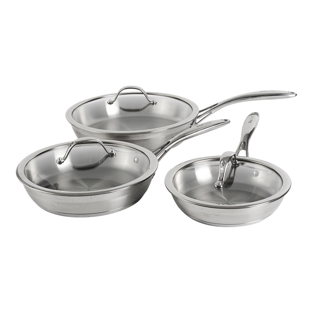 View Stainless Steel Frying Pan Set With Lids Cookware by ProCook information