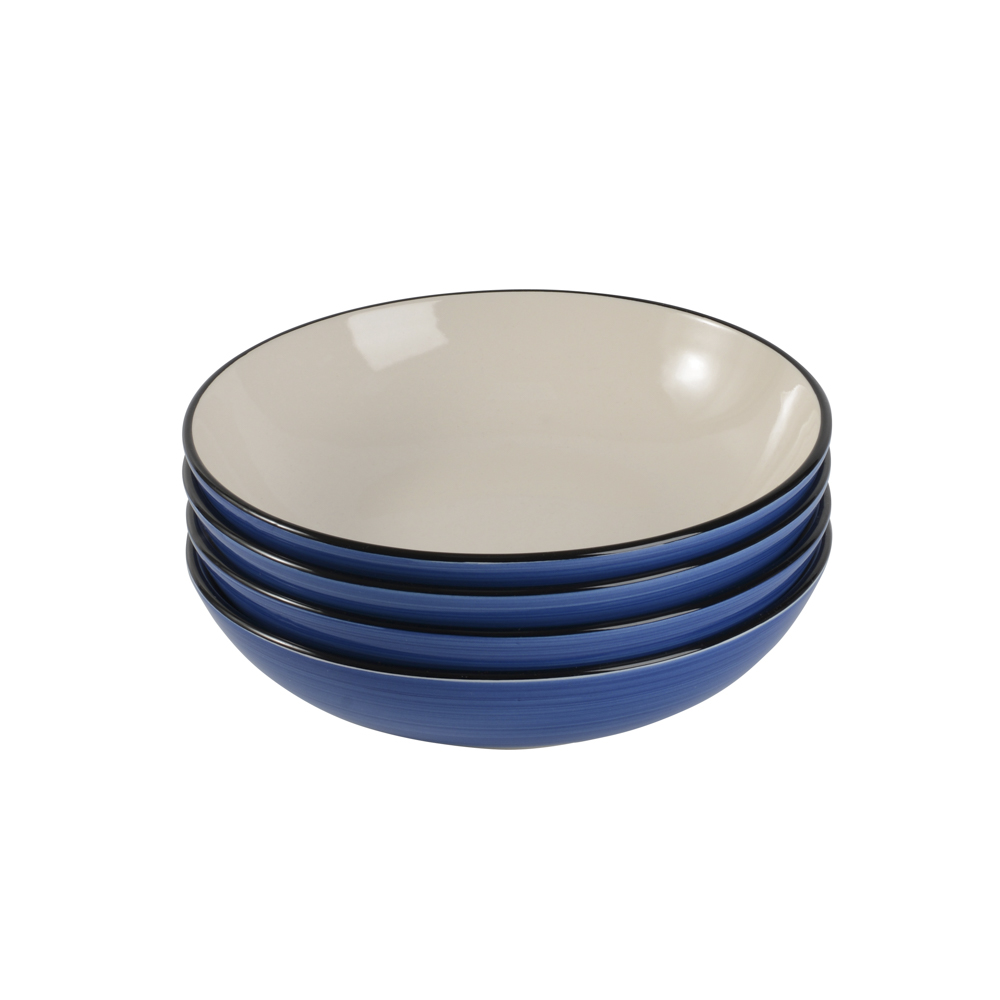 View 4 Blue Stoneware Pasta Bowls Coastal Tableware by ProCook information