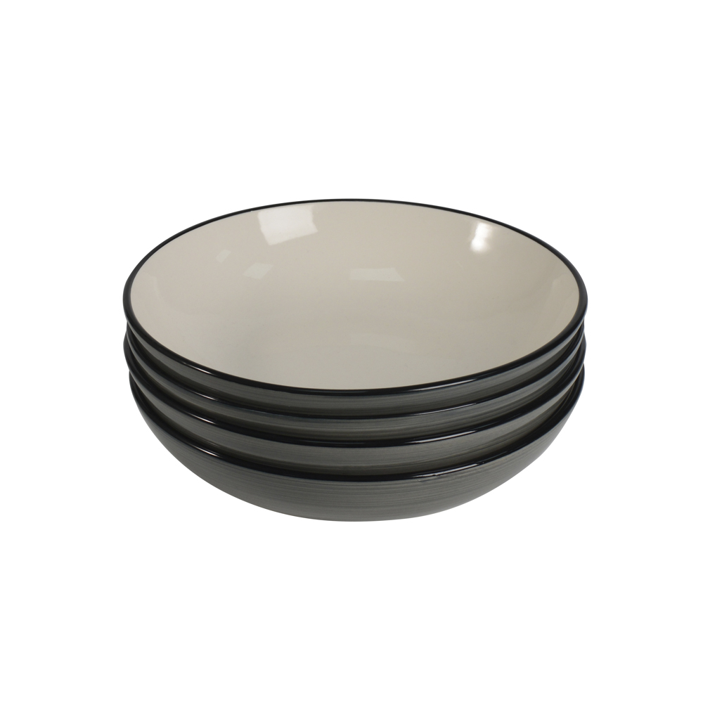 View 4 Grey Stoneware Pasta Bowls Coastal Tableware by ProCook information