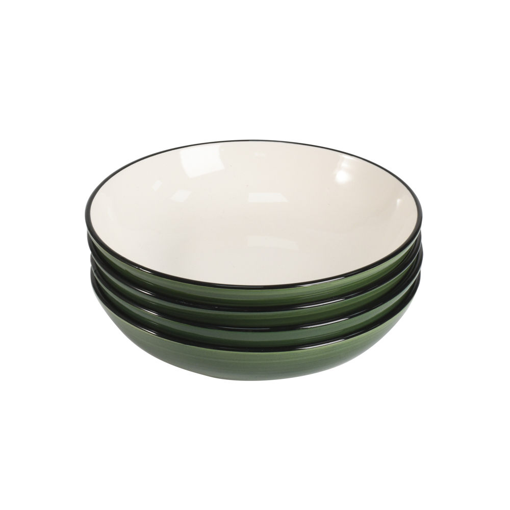 View 4 Green Stoneware Pasta Bowls Coastal Tableware by ProCook information