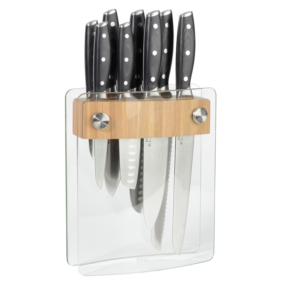 View 8 Piece Knife Set Glass Block Elite AUS8 Knives by ProCook information