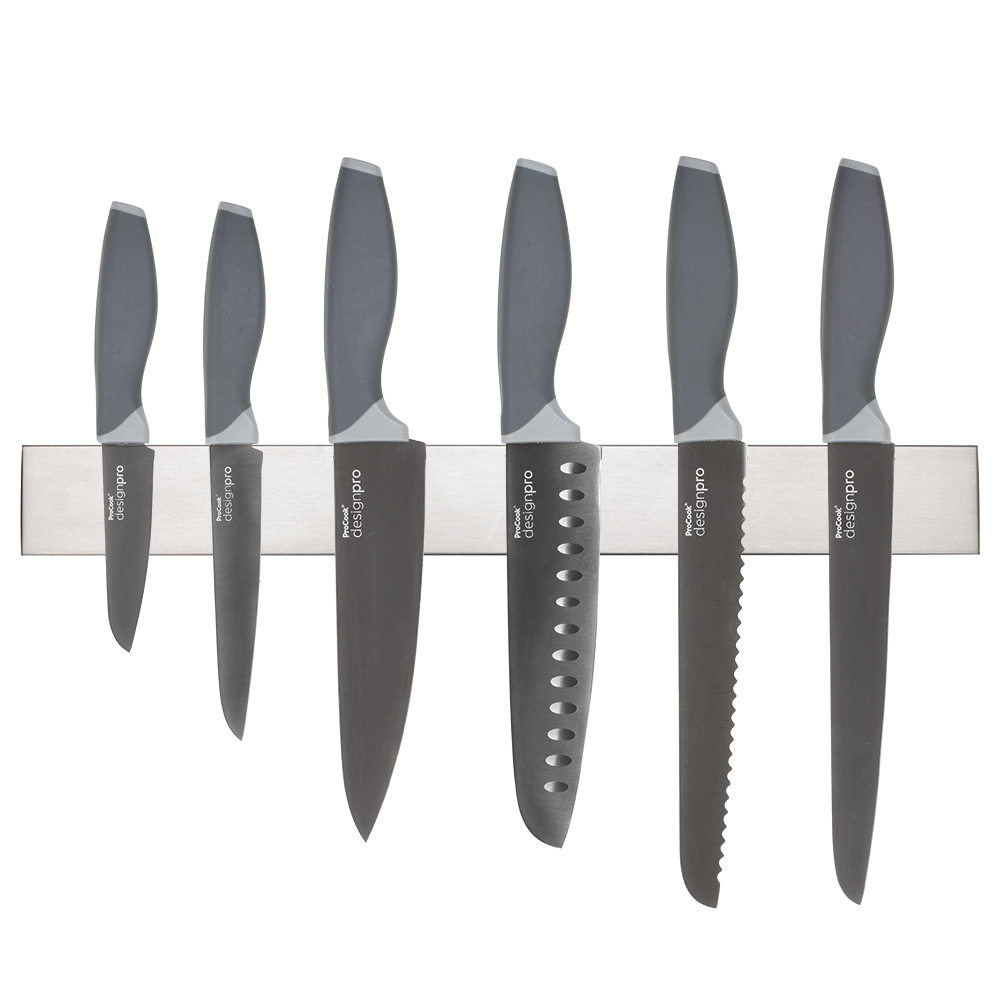 View 6 Piece Knife Set Magnetic Rack Designpro Knives by ProCook information