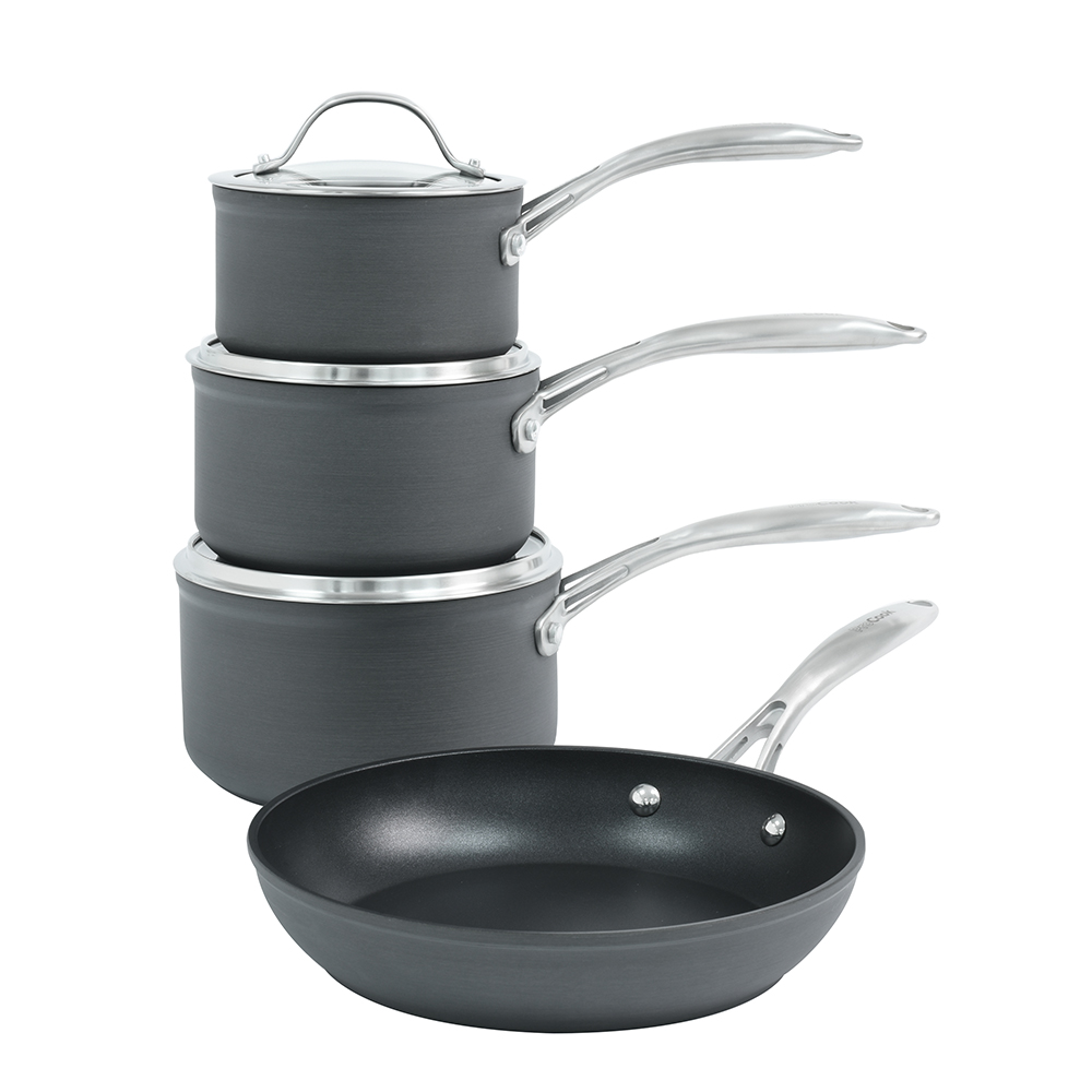 View ProCook Professional Anodised Cookware Pots Pans Set 4 Piece information