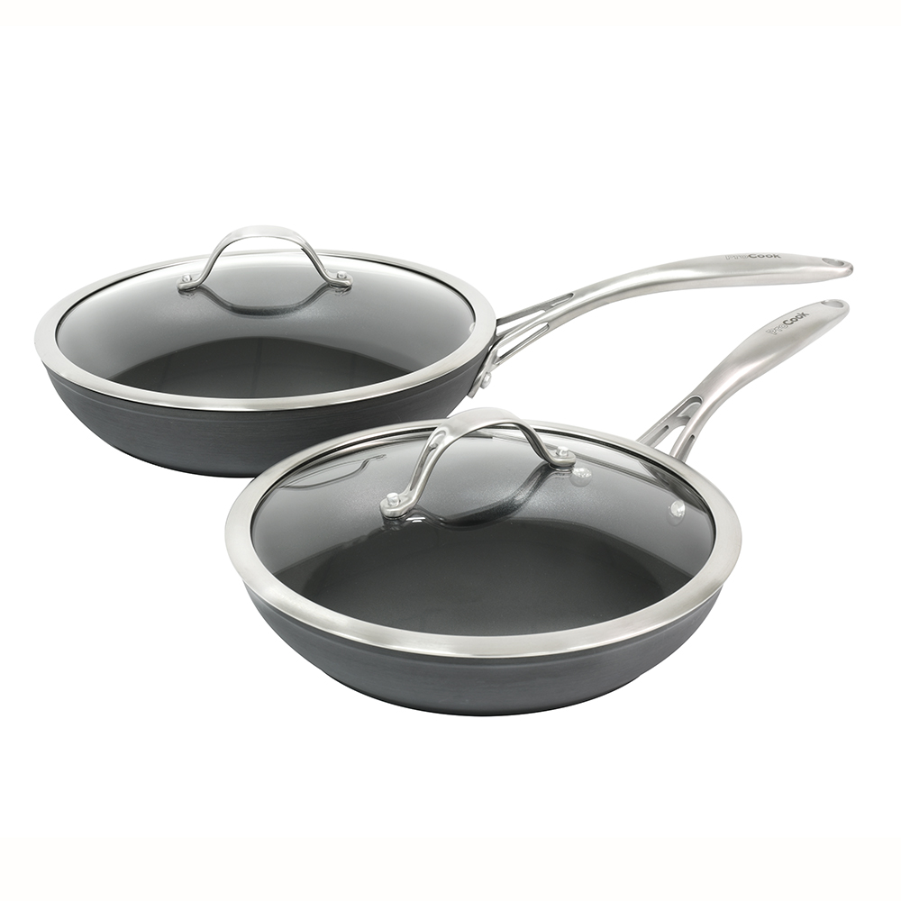 View ProCook Professional Anodised Cookware Frying Pan Set 24cm 28cm information