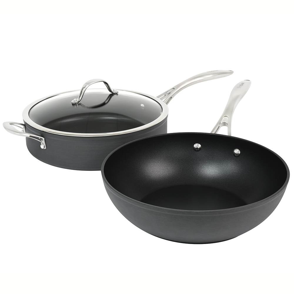 View ProCook Professional Anodised Cookware Wok Saute Pan 2 Piece information