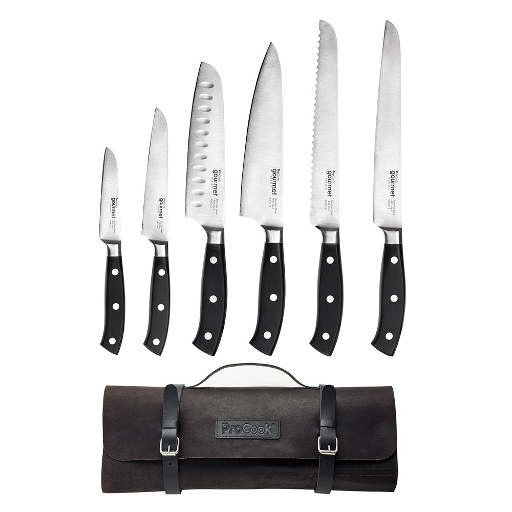 View 6 Piece Knife Set Leather Case Gourmet Classic Knives by ProCook information