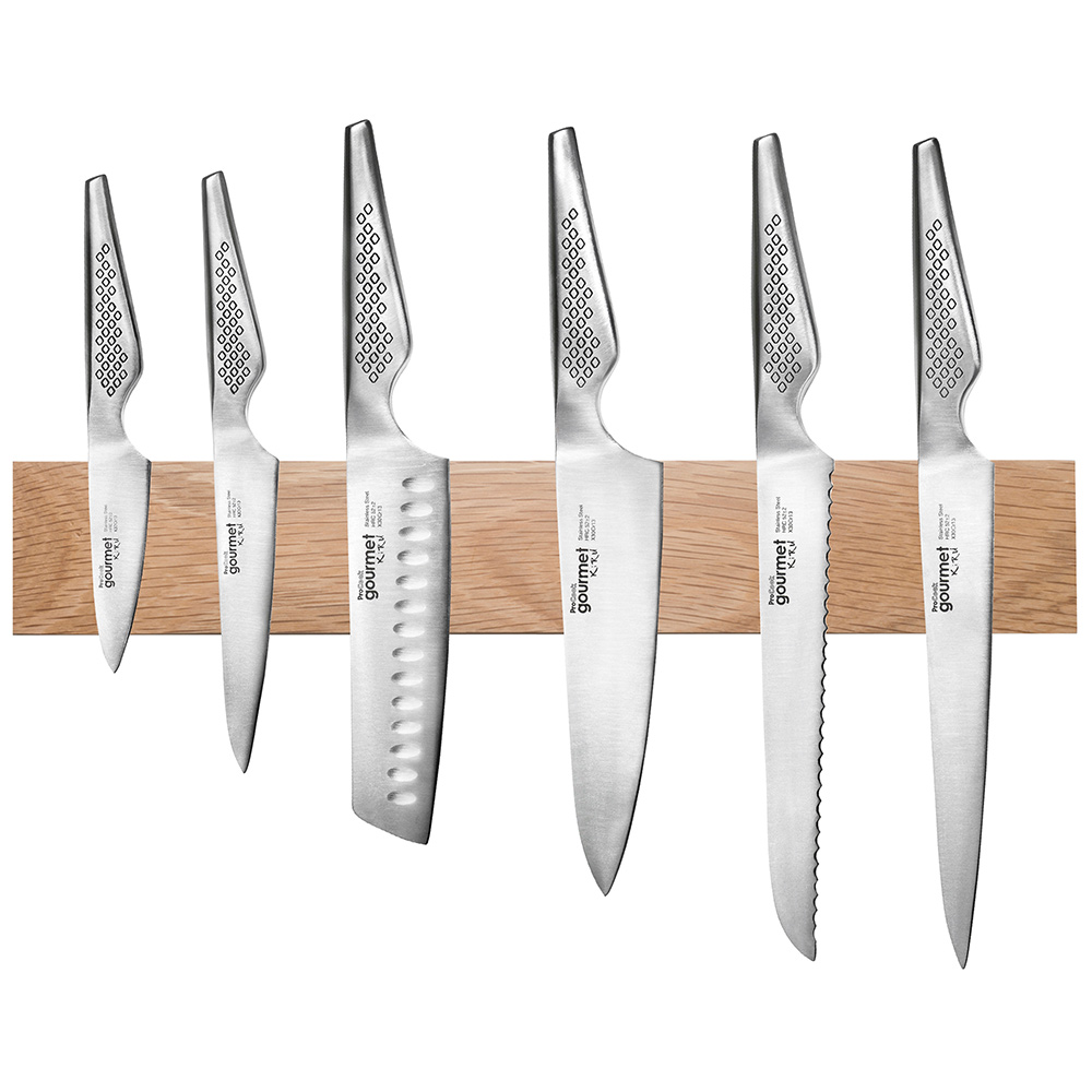 View 6 Piece Knife Set Magnetic Rack Gourmet Kiru Knives by ProCook information