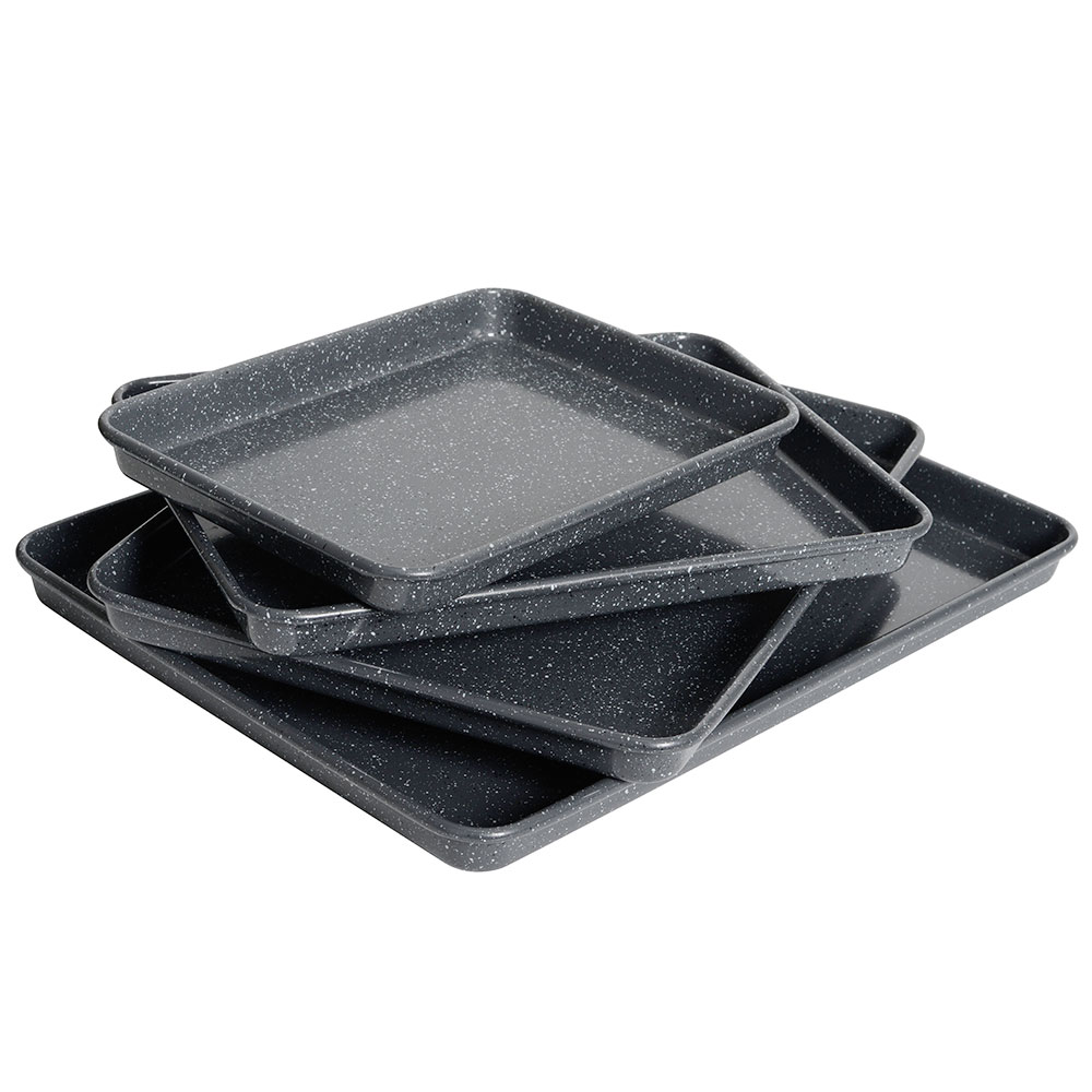 View 4 Piece Granite NonStick Baking Tray Set Bakeware by ProCook information