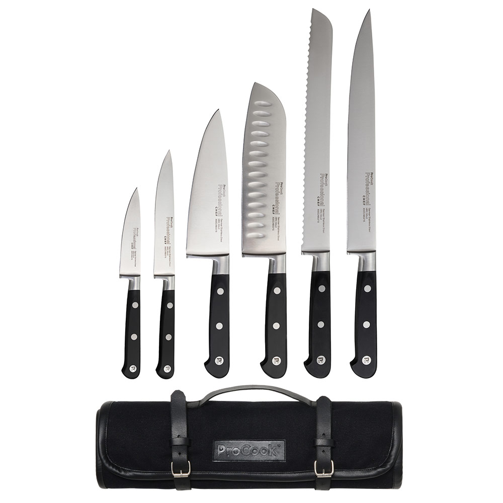 View 6 Piece Knife Set Canvas Knife Case Professional X50 Chef Knives by ProCook information