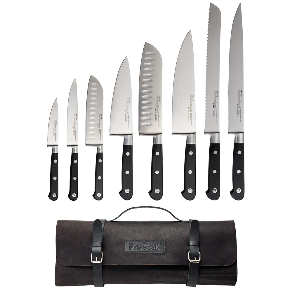 View 8 Piece Knife Set Leather Knife Case Professional X50 Chef Knives by ProCook information