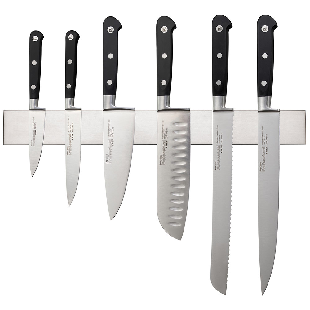 View 6 Piece Knife Set Stainless Steel Knife Rack Professional X50 Chef Knives by ProCook information