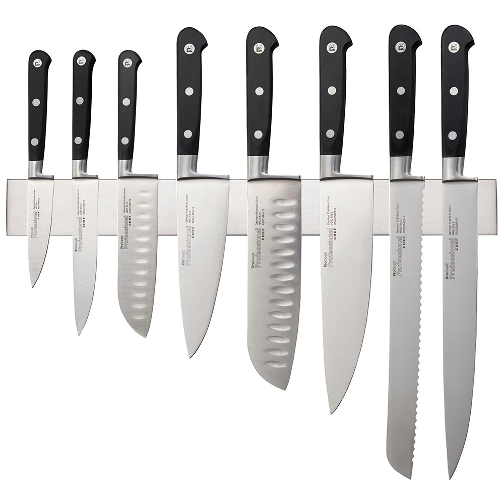 View 8 Piece Knife Set Stainless Steel Knife Rack Professional X50 Chef Knives by ProCook information