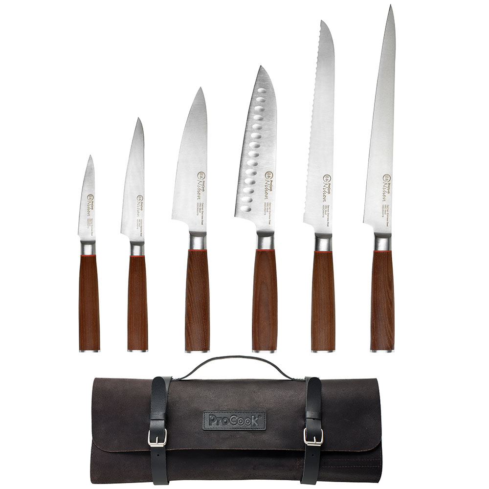 View 6 Piece Knife Set Leather Knife Case Nihon X50 Knives by ProCook information