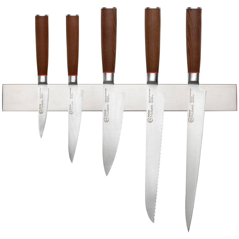 View 5 Piece Knife Set Stainless Steel Rack Nihon X50 Knives by ProCook information