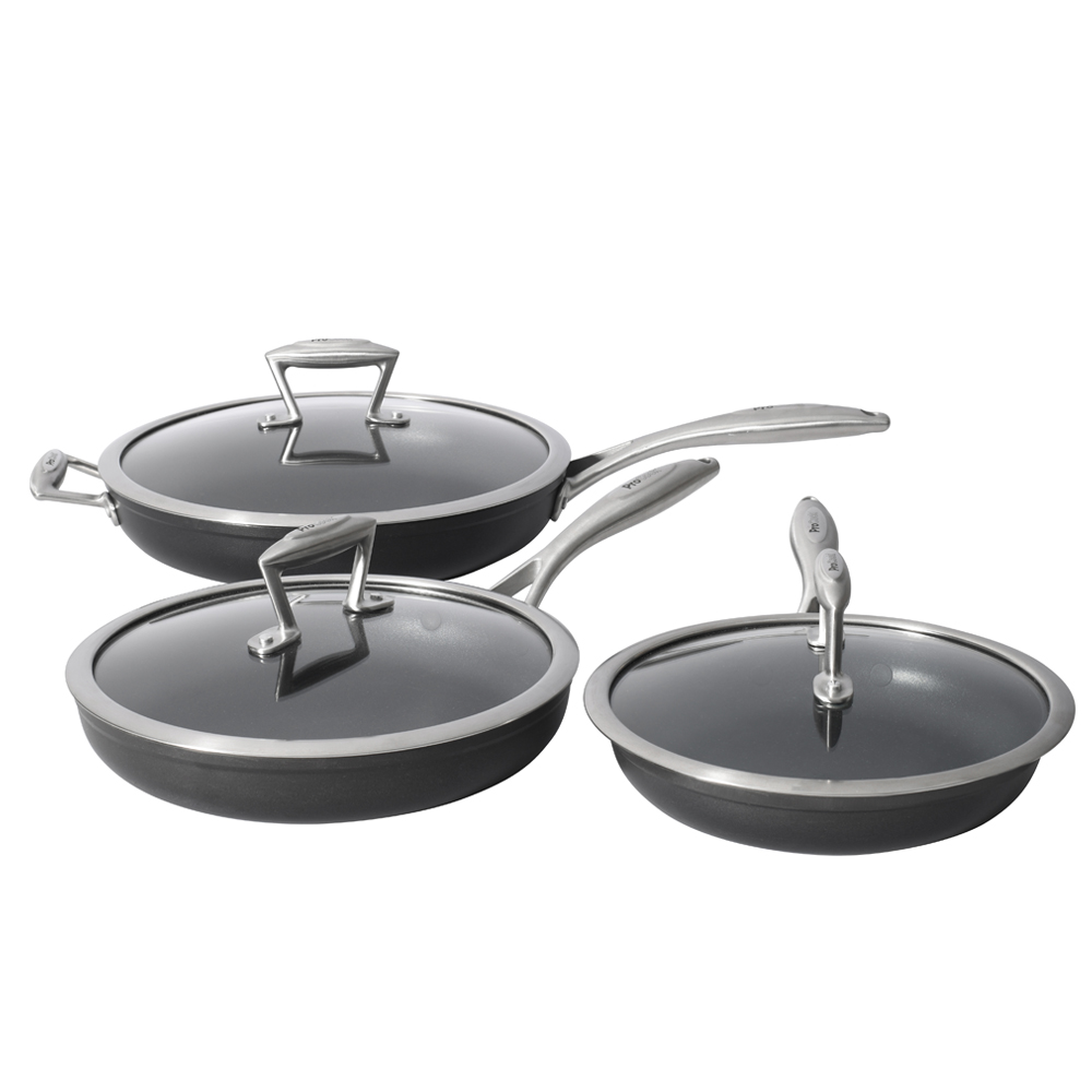 View ProCook Elite Forged Cookware 3 Piece Frying Pan with Lid Set information