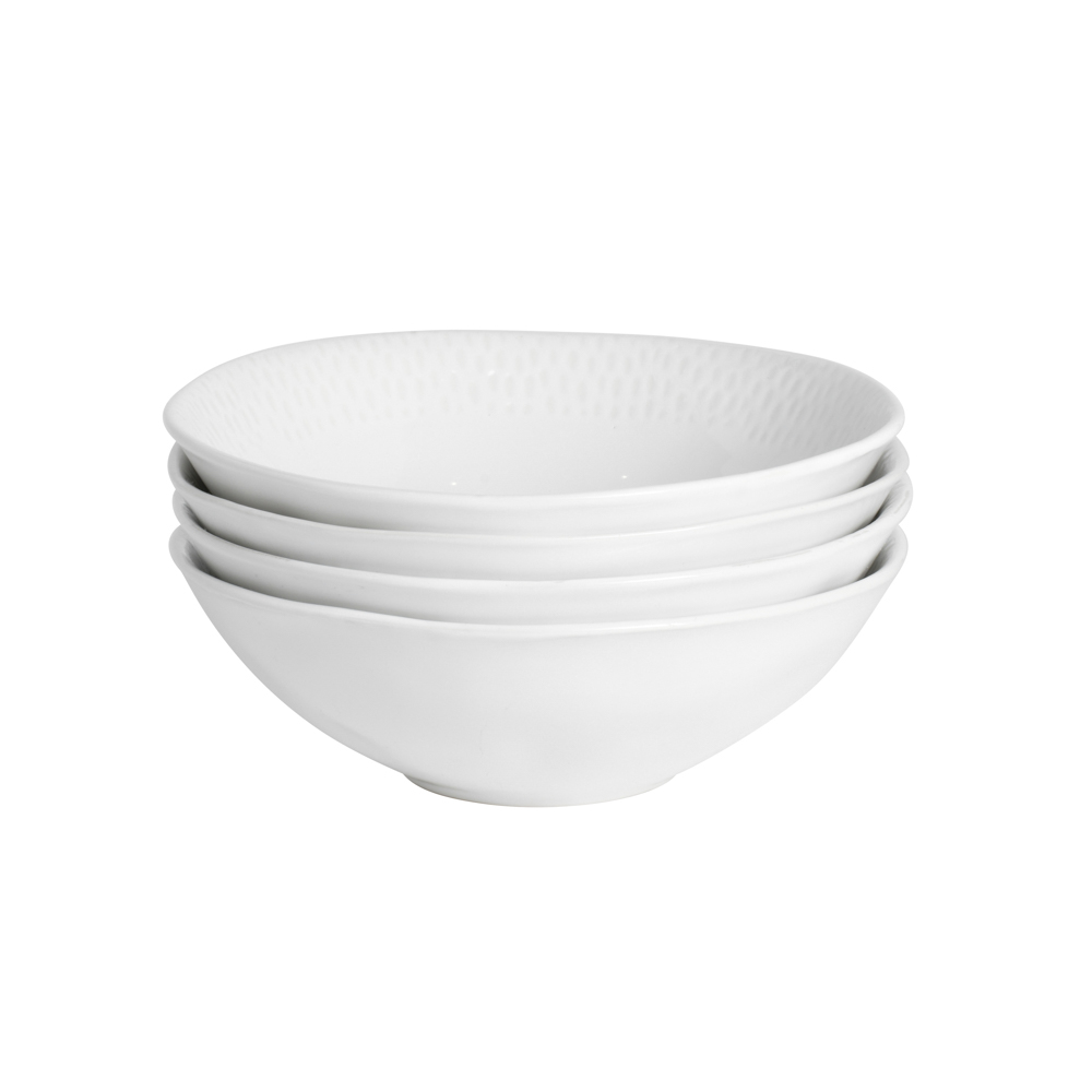 View ProCook Malmo Tableware White Teardrop Cereal Bowl Set of 4 19cm information